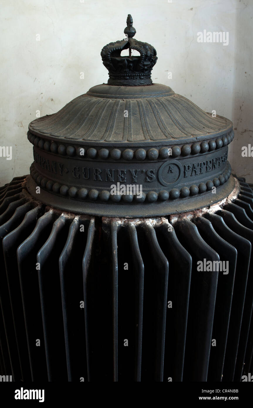 Gurney`s Patent heater in St. Etheldreda`s Church, Horley, Oxfordshire, UK Stock Photo